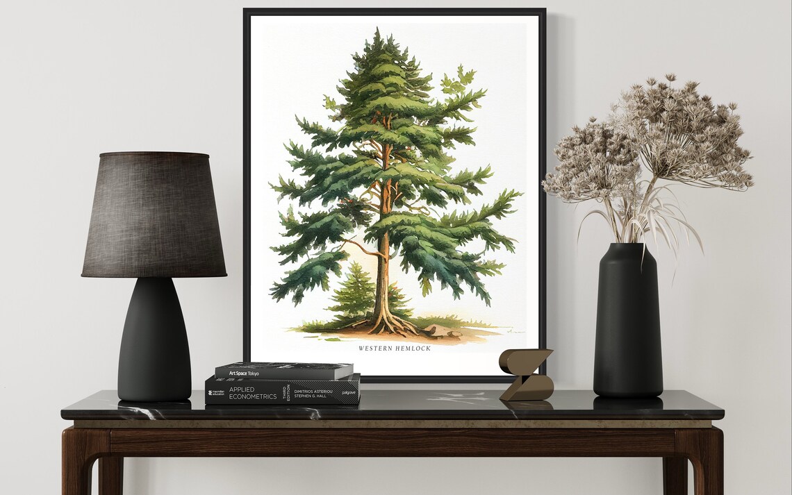 Western Hemlock Tree Art Print, Nature Wall Decor - Image 3