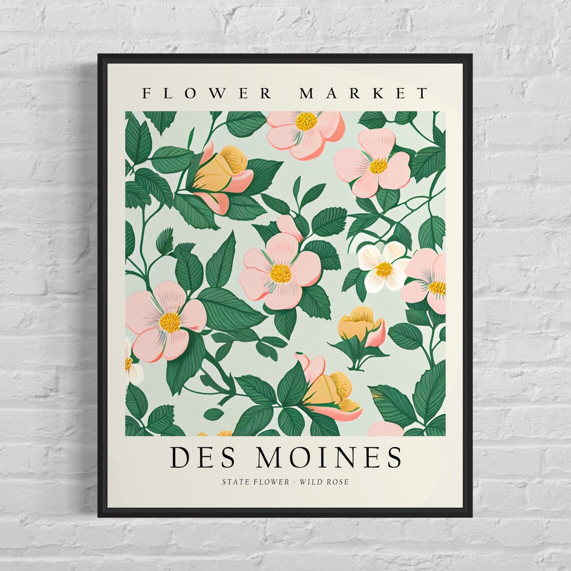 Des Moines Iowa Wild Flower Market Art Print