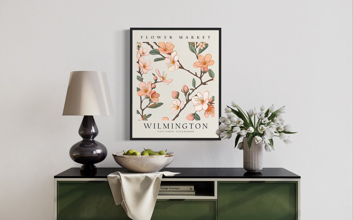 Wilmington Delaware Flower Market Peach Blossom Spring Poster - Image 2