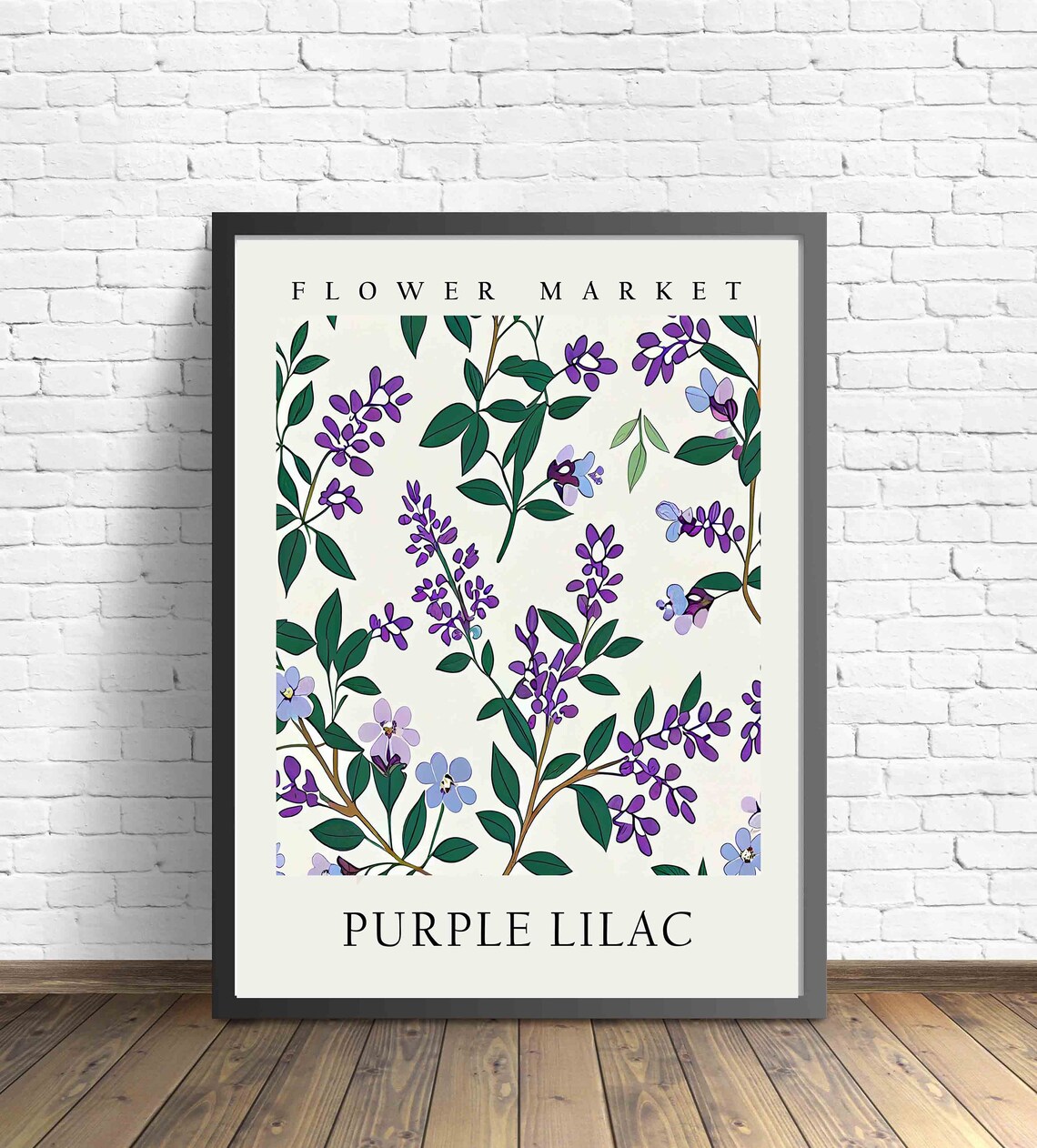 Purple Lilac Botanical Art Print, Pastel Flower Market
