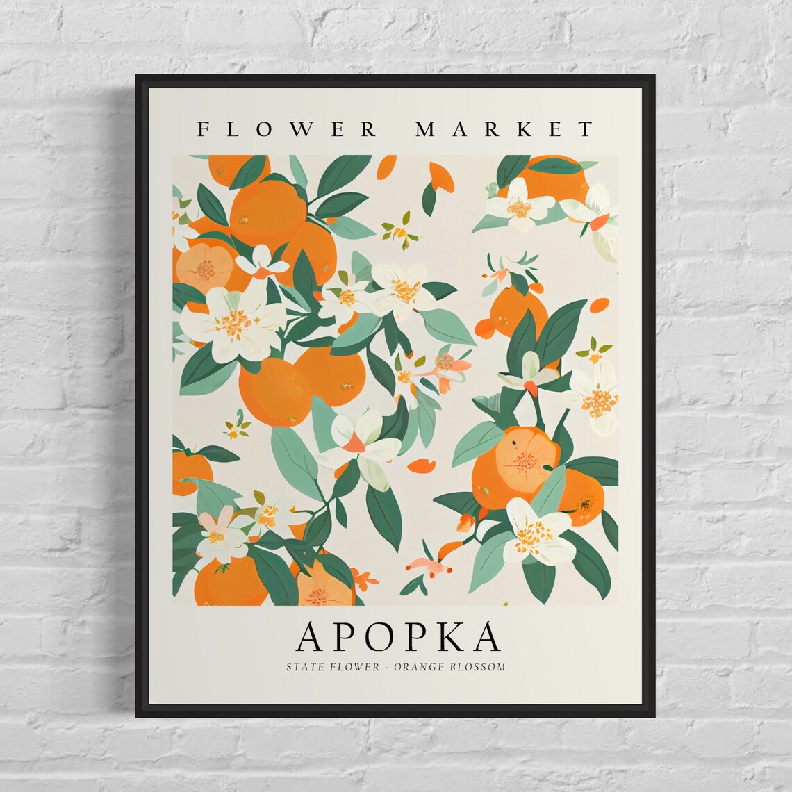 Apopka Flower Market Art Print, Florida Botanical