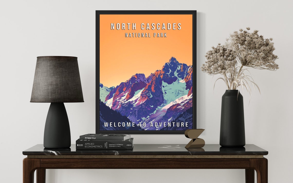 North Cascades National Park Washington Glaciers Vintage Travel Poster - Image 3