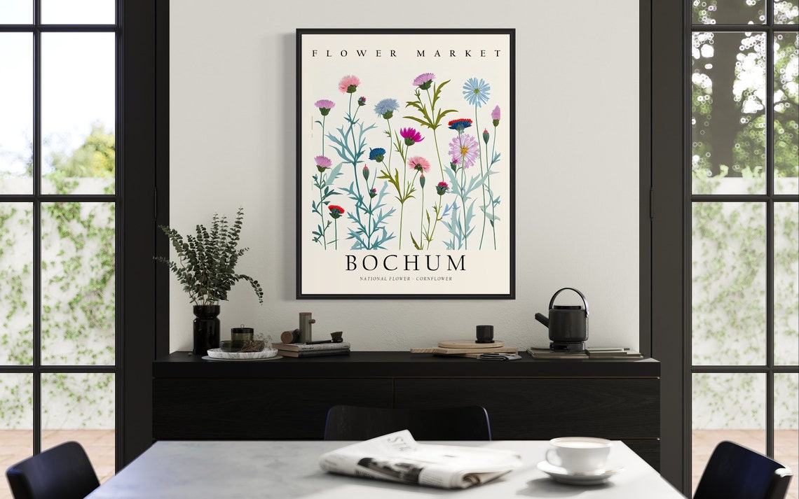 Flower Market Bochum Cornflower Wildflower Meadow Botanical Art Poster - Image 3