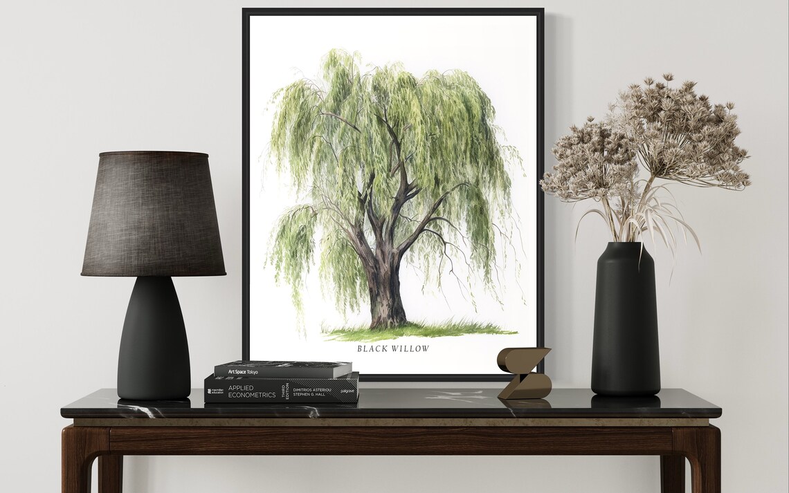 Black Willow Tree Art Print, Tree Wall Decor - Image 2