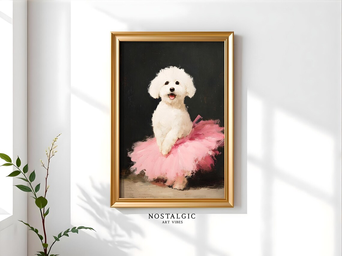Cute Poodle Caniche Portrait, Sweet Dog Art Print - Image 2