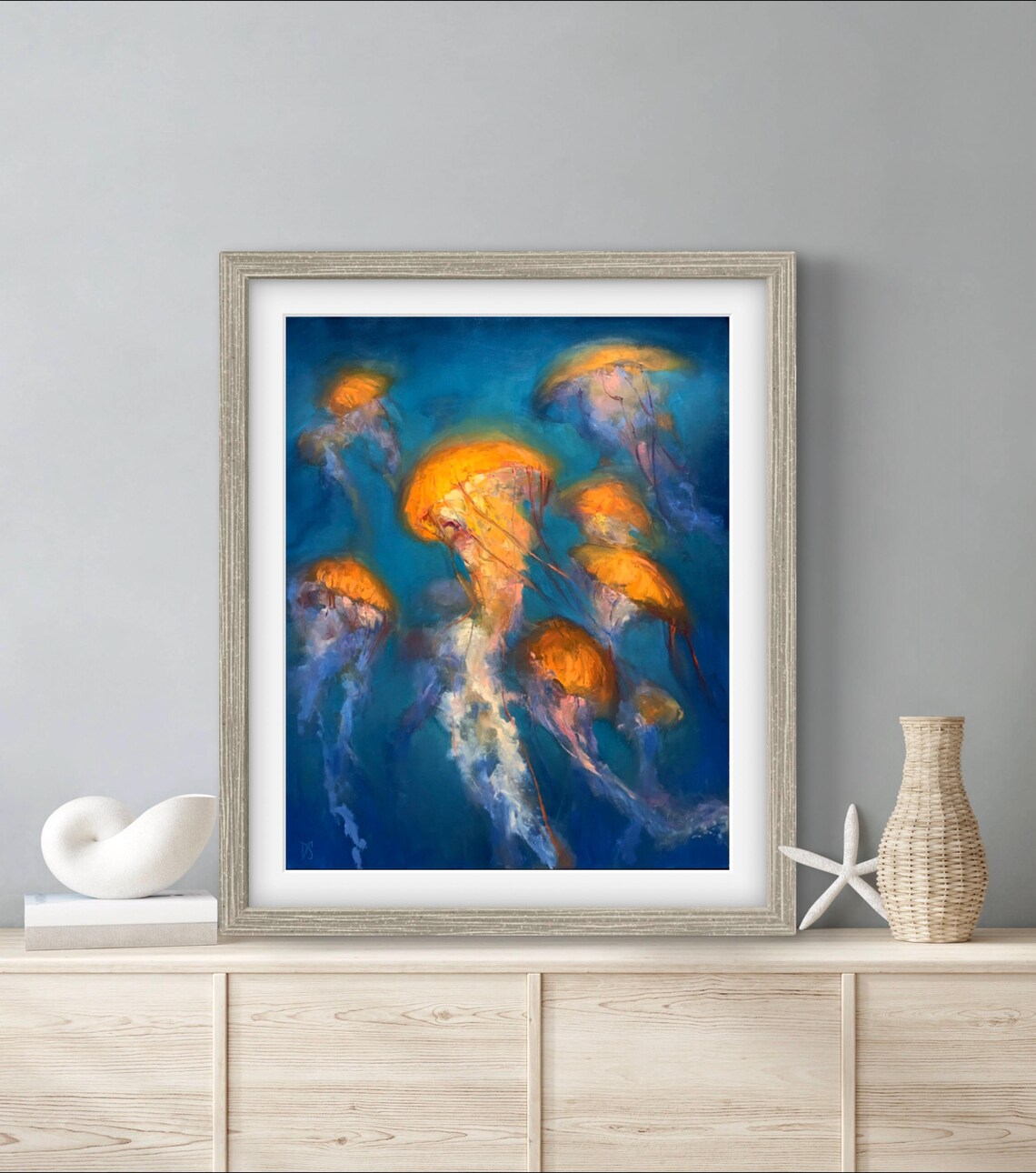 Eternal Lanterns Jellyfish Portrait Modern Art Print