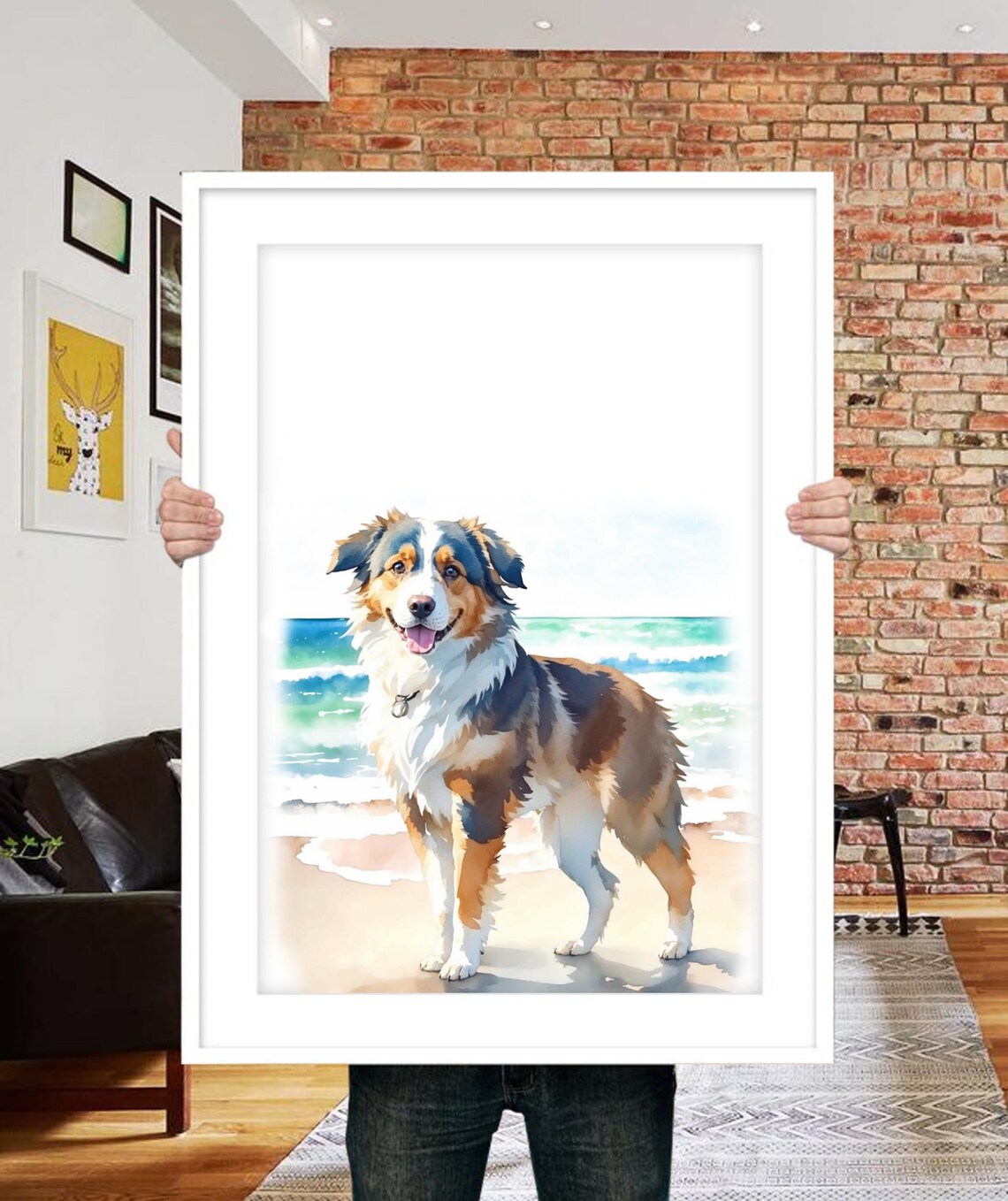 Custom Dog Painting on the Beach, Pet Portrait - Image 2