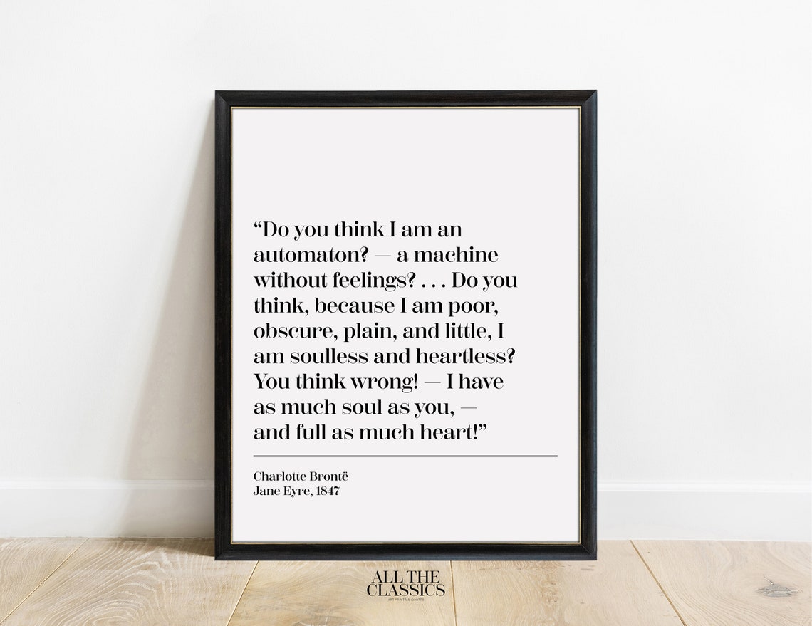 Jane Eyre Automaton Quote I Have As Much Soul Charlotte Bronte Poster