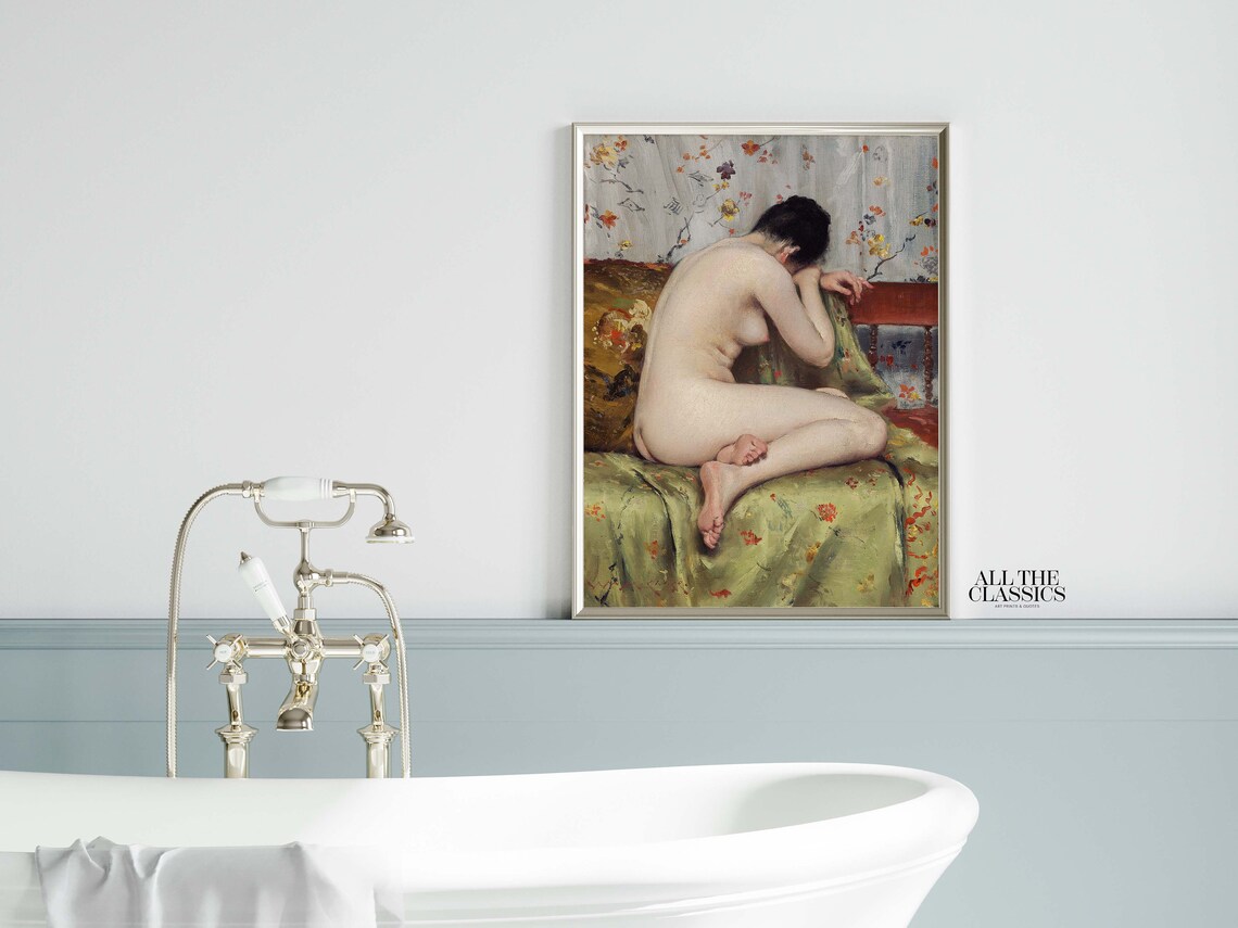 William Merritt Chase A Modern Magdalen Nude Seated Figure Poster - Image 2