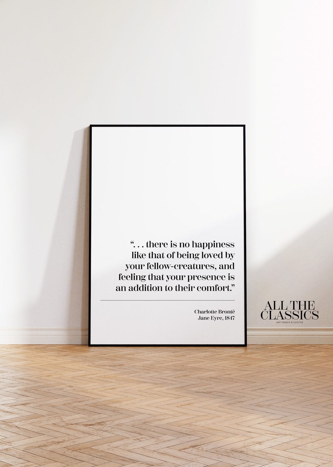 Jane Eyre Happiness Being Loved Quote Charlotte Bronte Literary Poster - Image 3