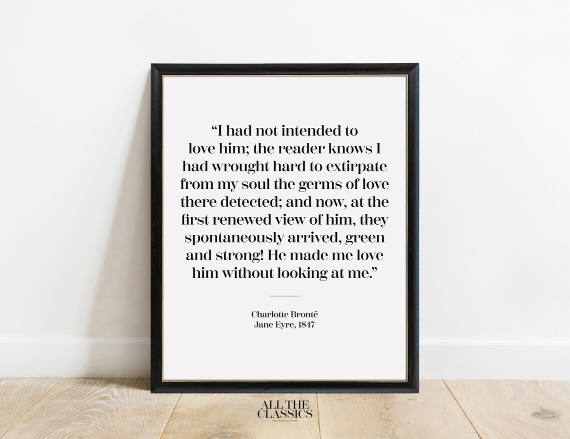 Jane Eyre Literary Quote Art Print, Minimalist