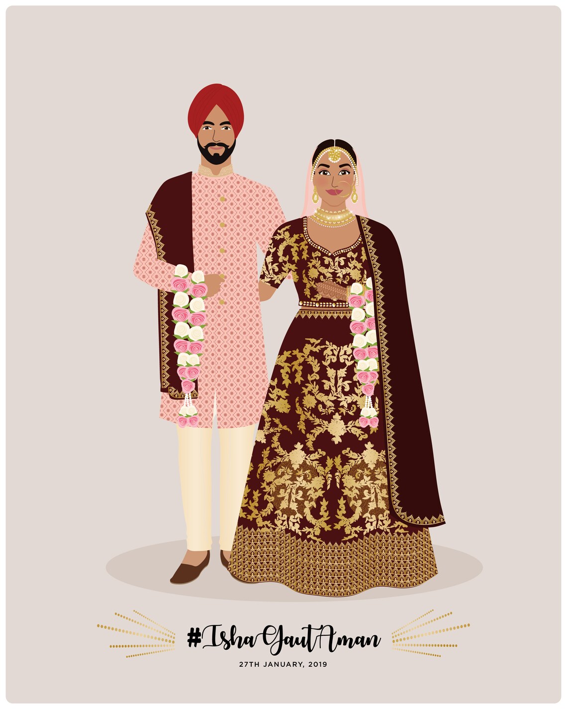 Family Portrait Illustration, Wall Art Print - Image 3
