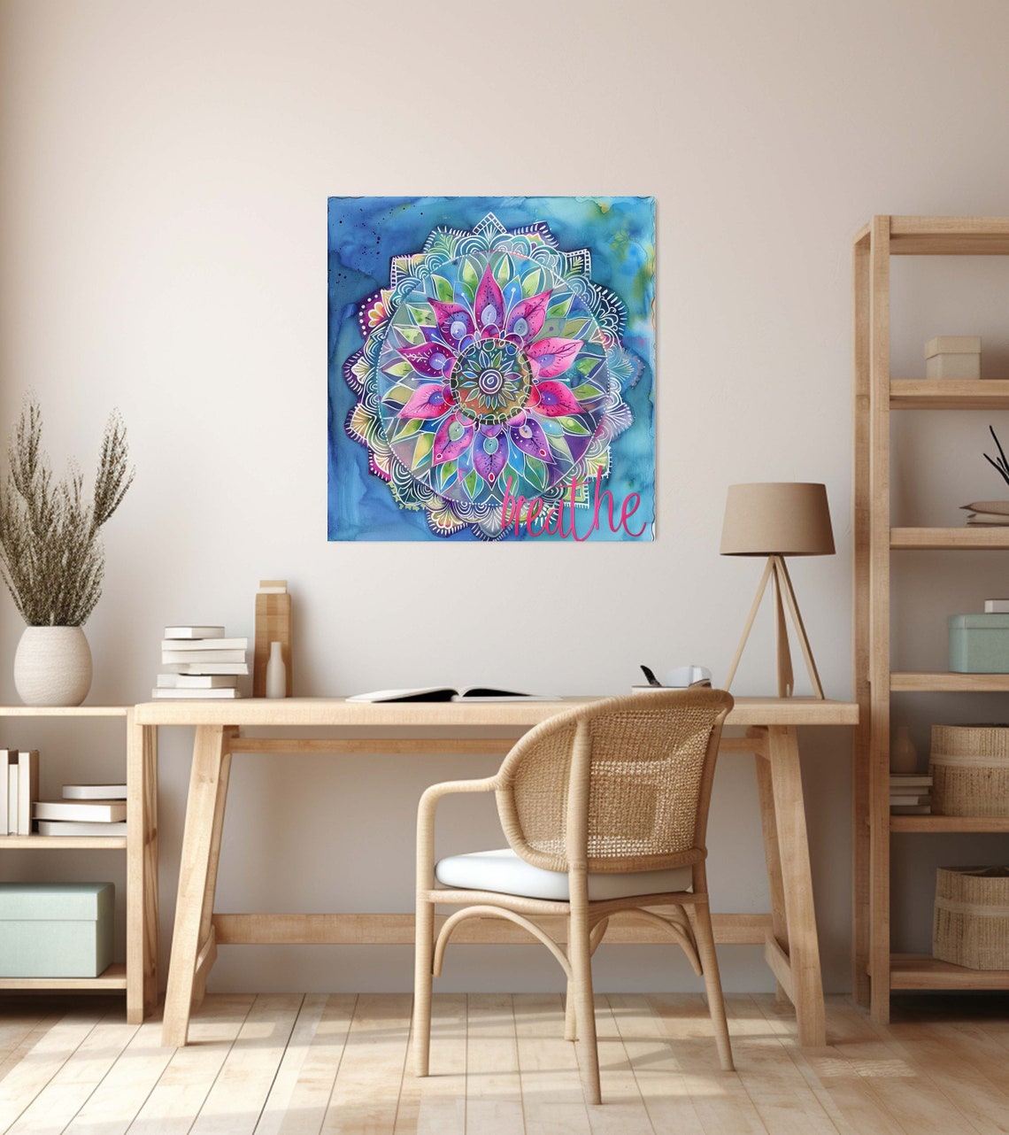Positivity Zen Watercolor Art Print, Yoga Decor - Image 2
