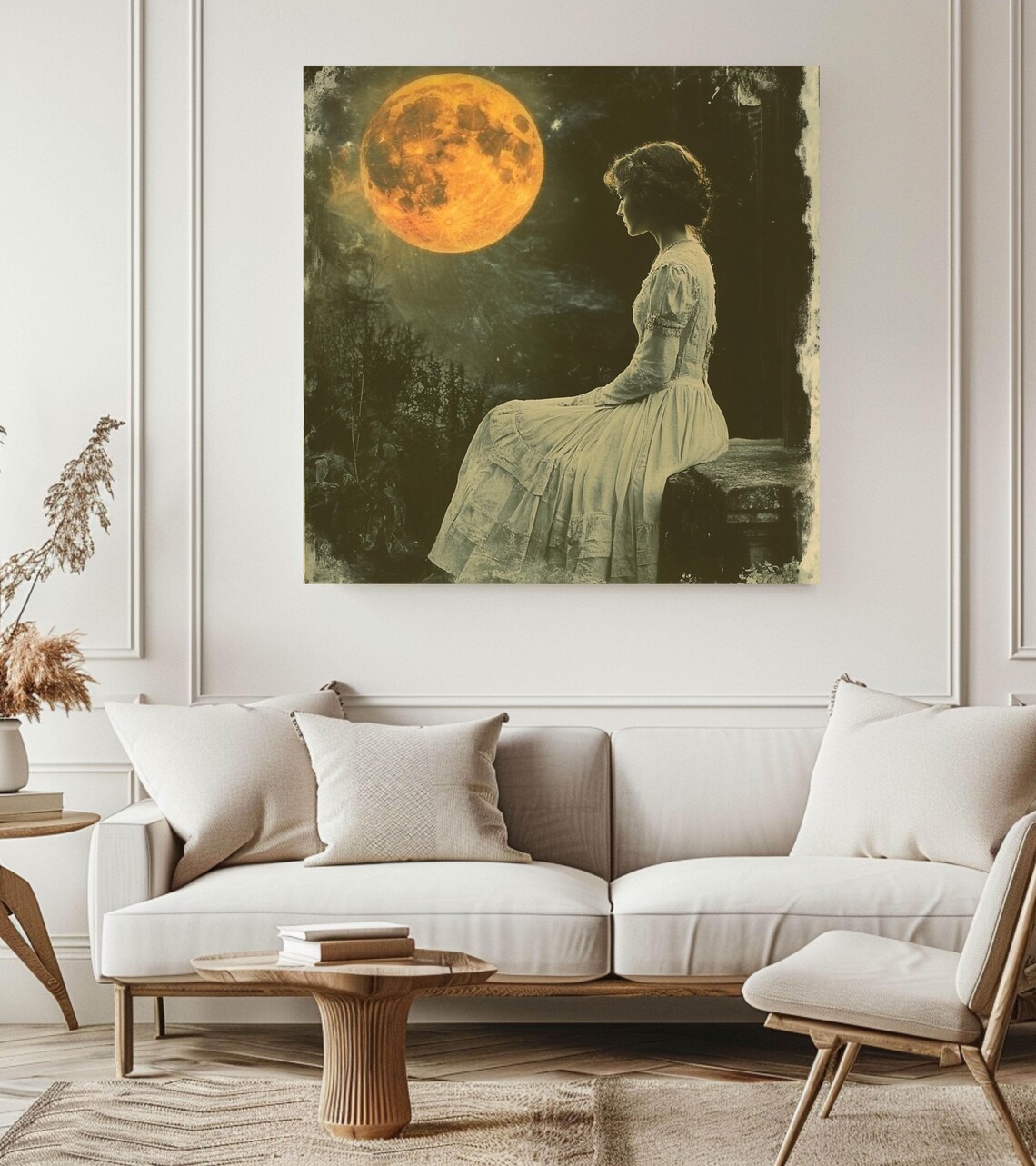 Vintage Goddess Moonlit Art Print, Celestial Decor - Image 3