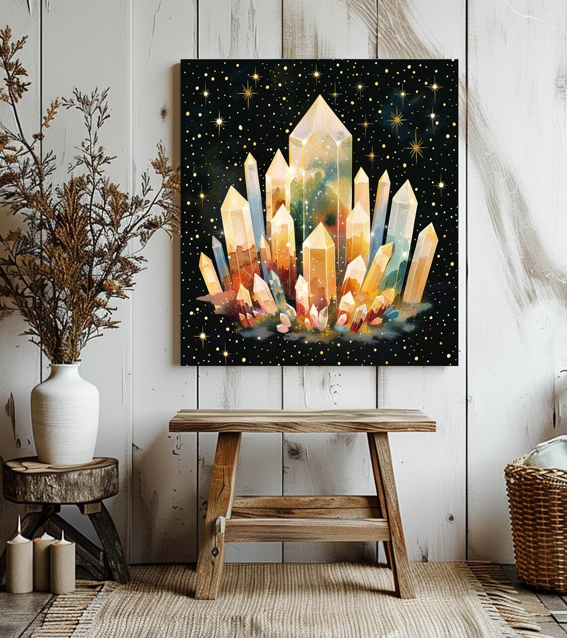 Whimsical Healing Crystal Quartz Cluster, Mystical Art - Image 2