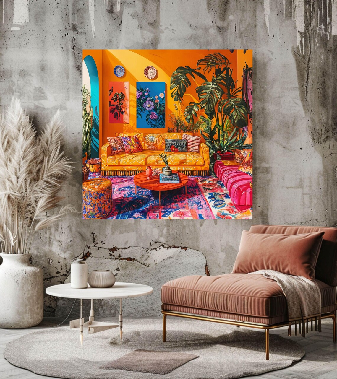 Maximalist Living Room Art Print, Boho Decor - Image 3