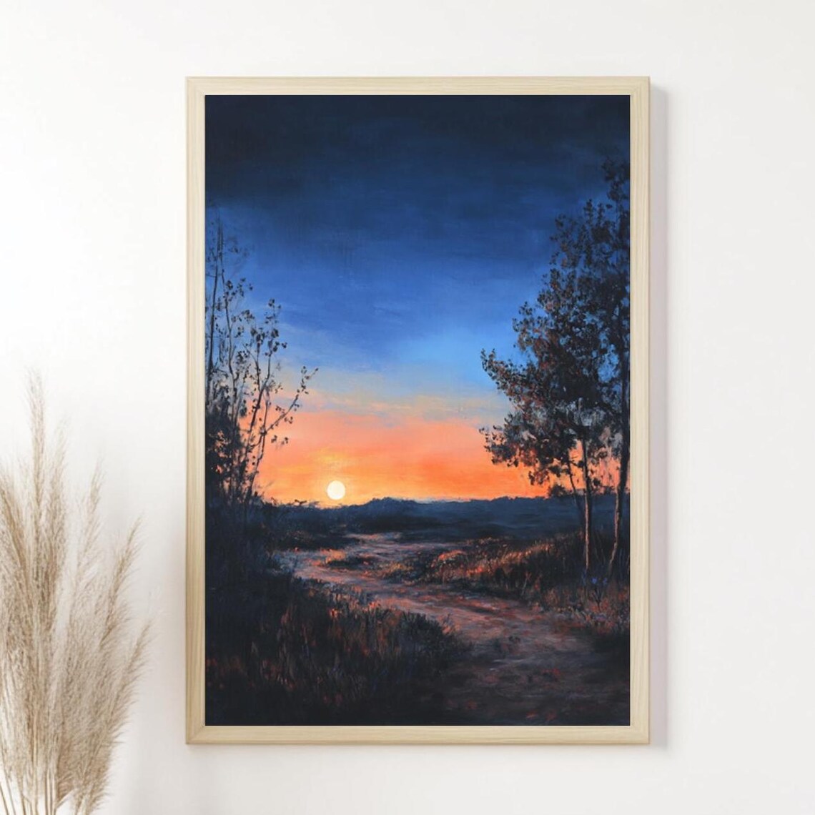 Sunset Path, Dreamy Night Sky Coastal Decor