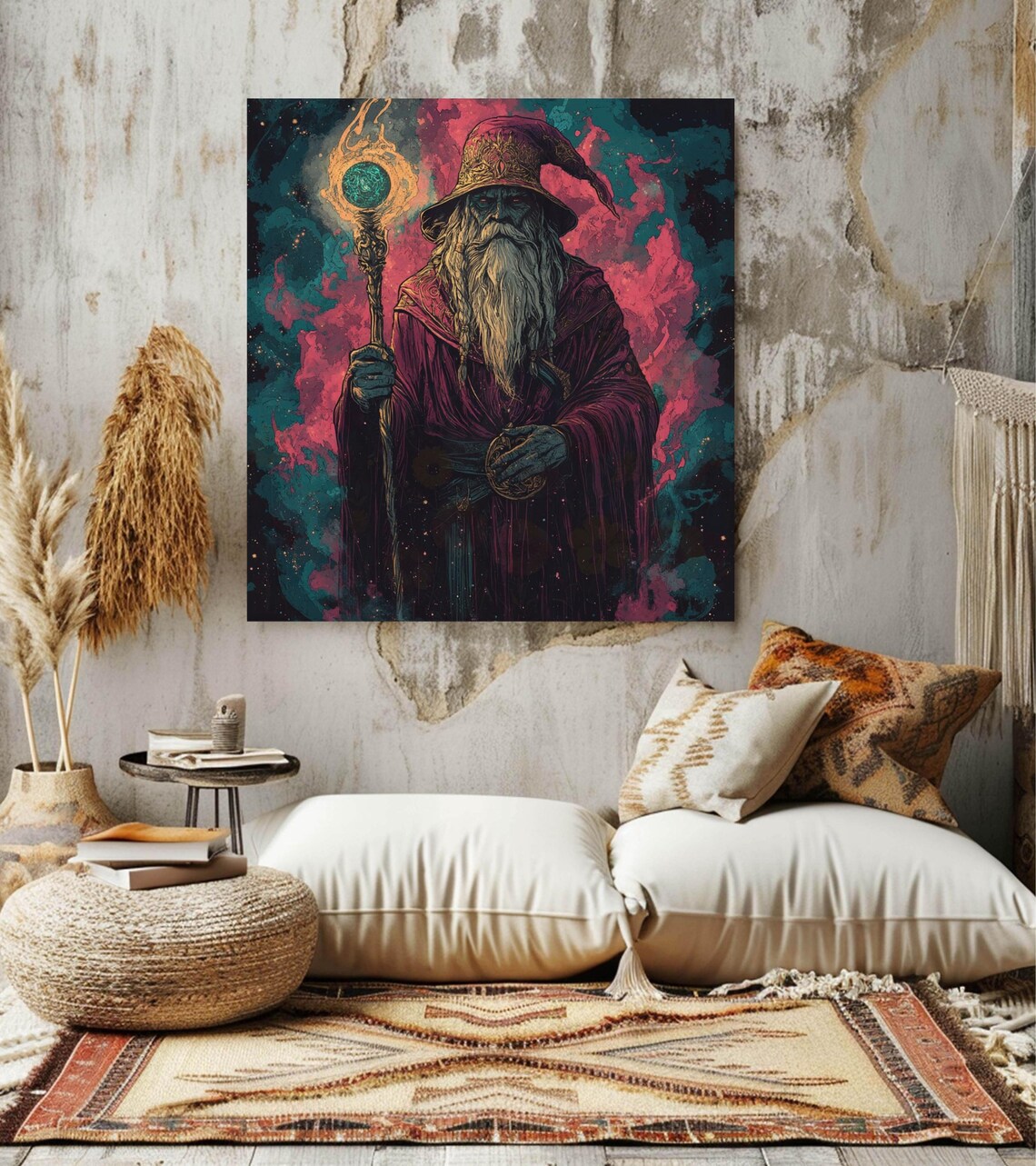 Mystical Wizard, Magical Fantasy Art Print - Image 2