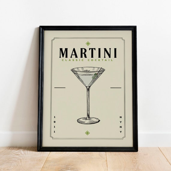 Dirty Cocktail Vintage Bar Cart Art Print