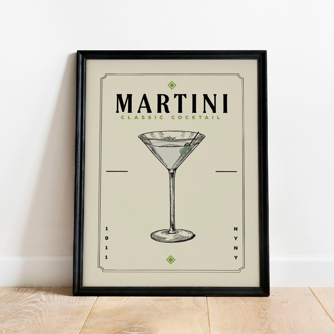 Dirty Cocktail Vintage Bar Cart Art Print