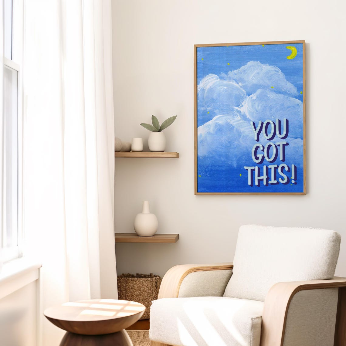 You Got This Motivational Cloud Sky Blue Quote Encouragement Poster