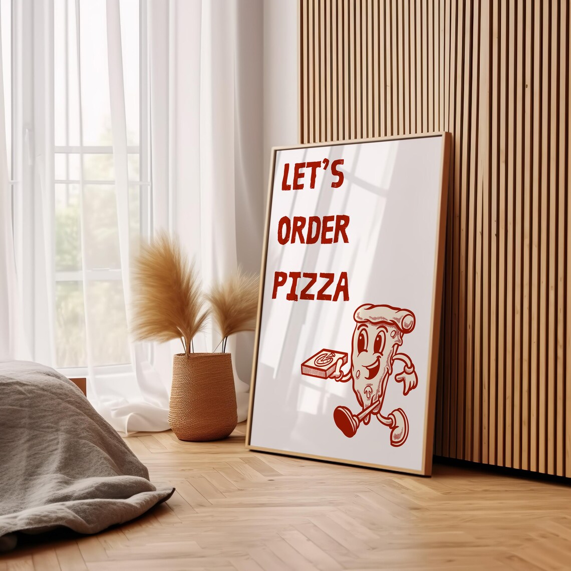 Lets Order Pizza Retro Kitchen Poster Print - Image 2