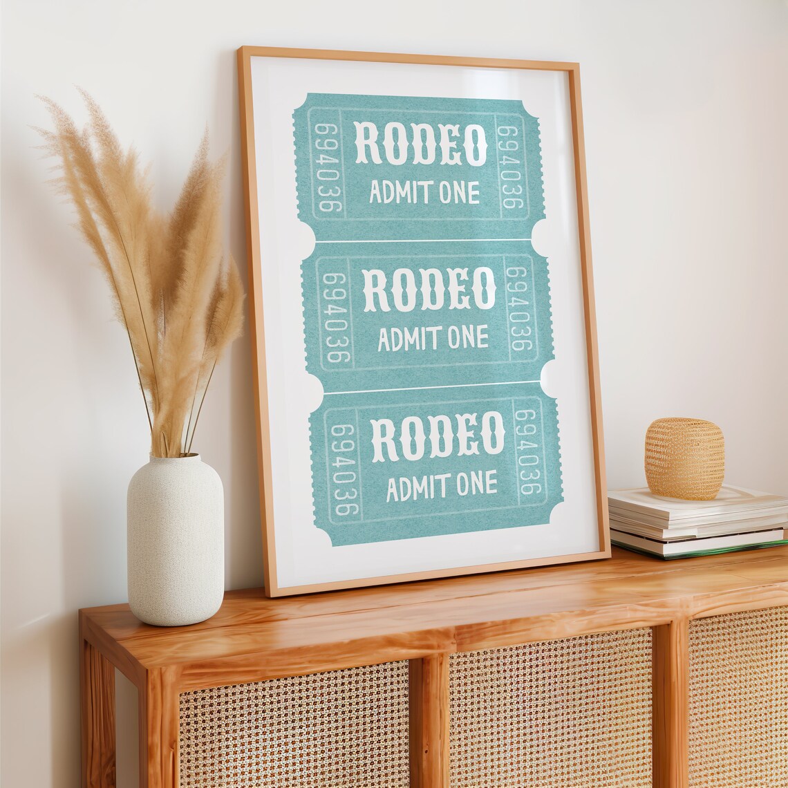 Rodeo Ticket Retro Cowgirl Travel Poster - Image 2