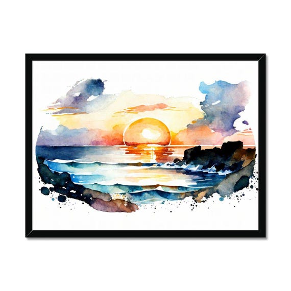 Natures Serenity Serene Sunsets 1 Hues Create A Relaxing And Peaceful Atmosphere Serene Watercolor Poster Print