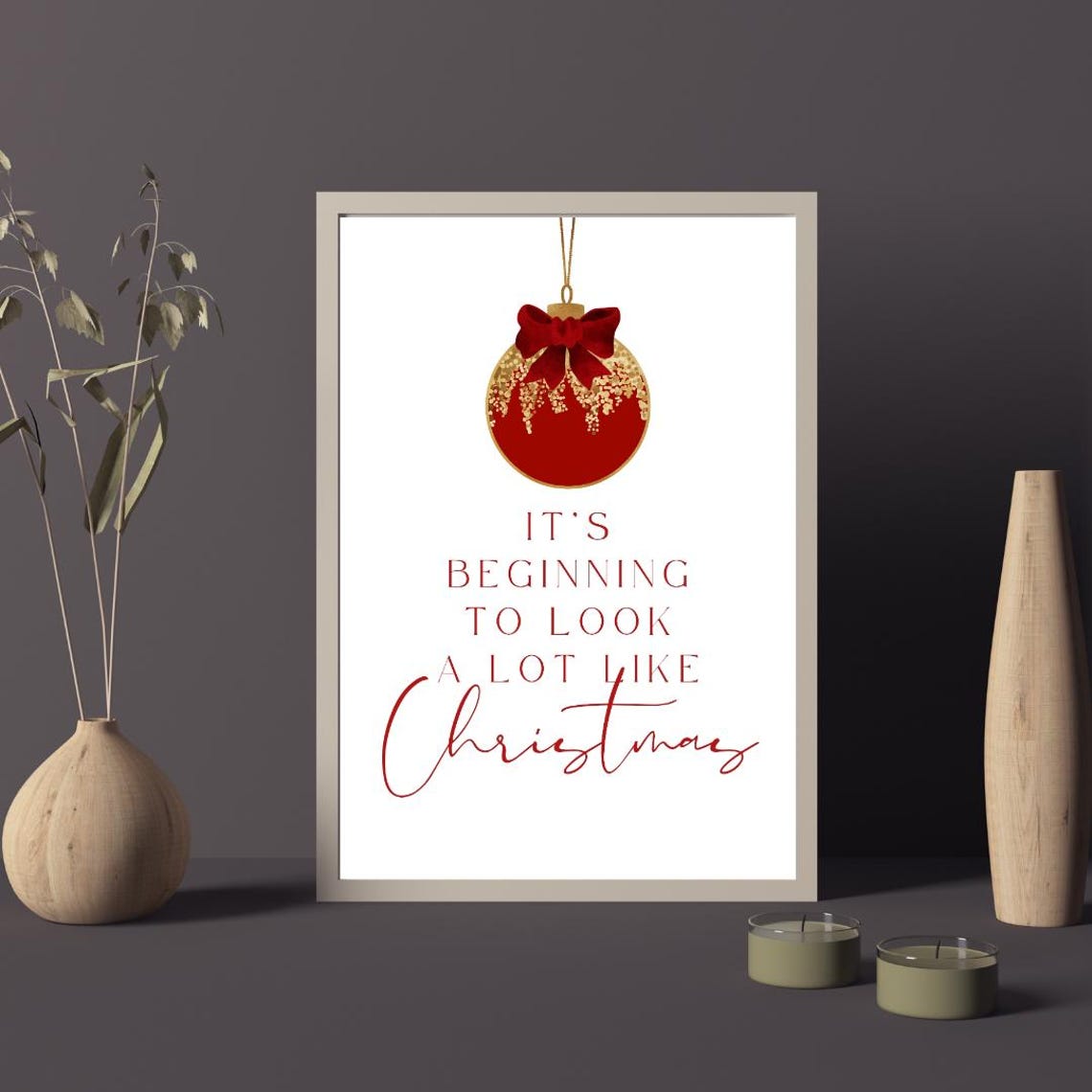 Its Beginning To Look A Lot Like Christmas Gold Ornament Poster - Image 2
