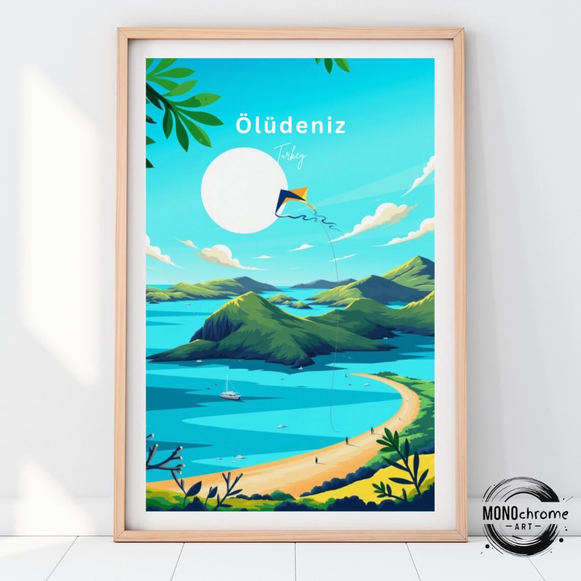 Oludeniz Travel Poster, Turkey Birthday Wedding Gift