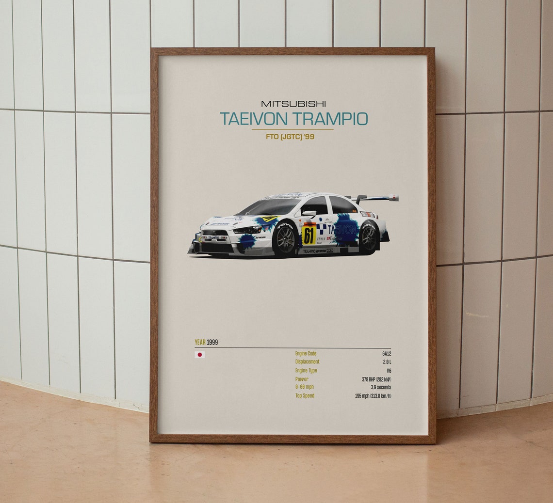 Mitsubishi Taeivon Trampio FTO 1999 JGTC Race Car Spec Poster