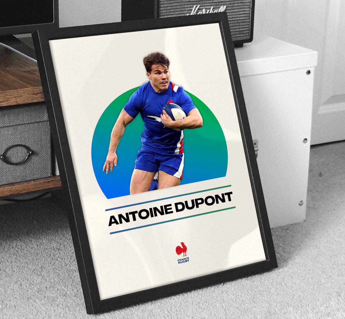 Antoine Dupont Poster Gift Idea Antoine Dupont France Rugby Poster Rugby World Cup Poster Antoine Dupont Wall Art - Image 2
