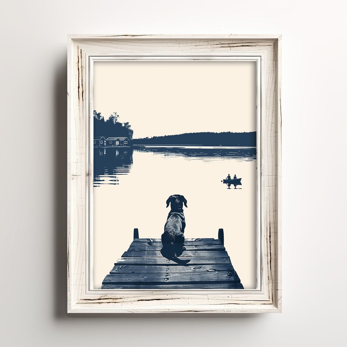 Dockside Dachshund Cute Summertime Art Print