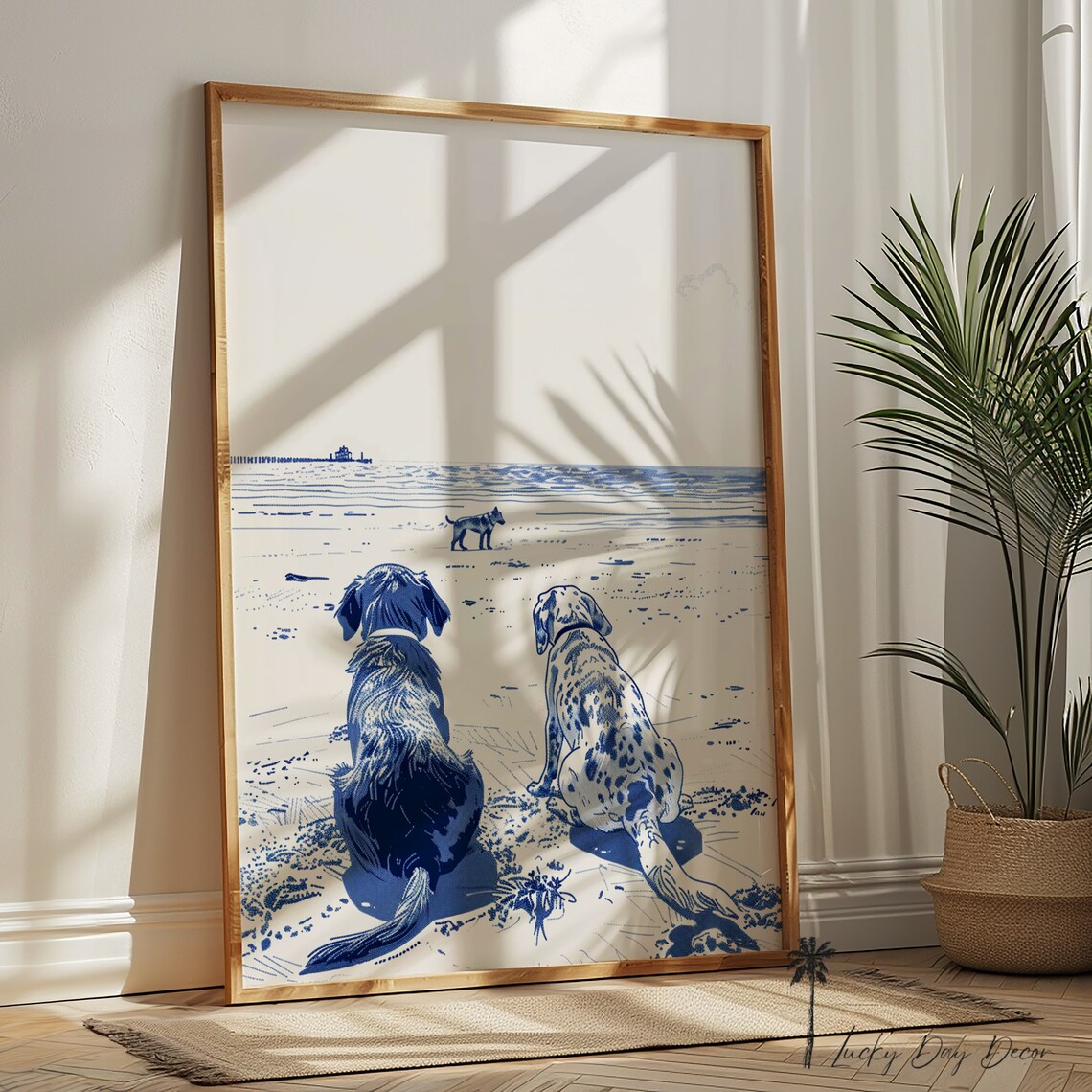 Salty Doggos Living the Dream Beach Dog Art Print