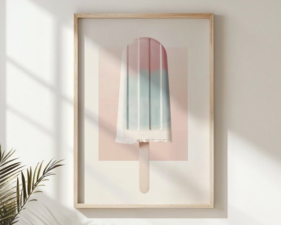 Pastel Popsicle Print Nursery Wall Art Kids Room Decor Ice Cream Poster Sweet Treat Illustration Summer Themed Art Gift