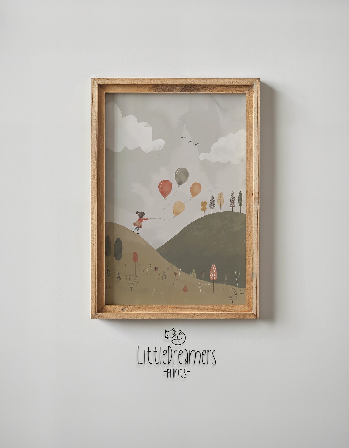 Girl With Balloons Nursery Room Wall Art Poster - Image 6