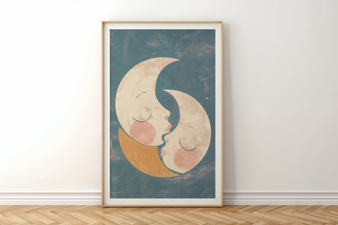 Moon And Stars Nursery Wall Art Print, Celestial Decor - Image 6
