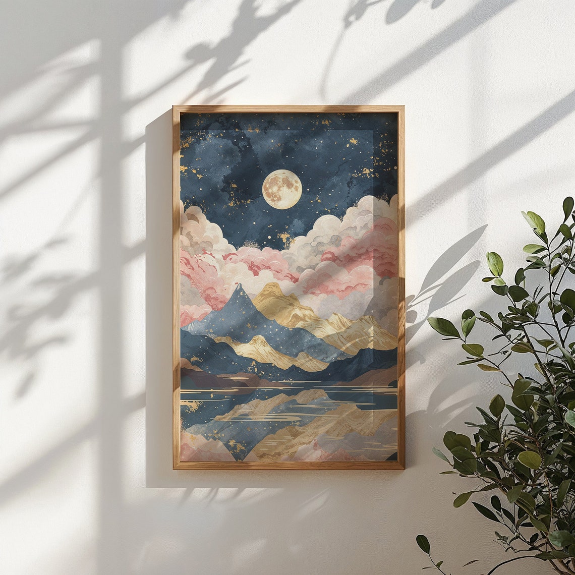 Moonlit Mountain Landscape Art Print Celestial Nursery Wall Art Kids Room Poster Stars And Moon Decor Gift - Image 5