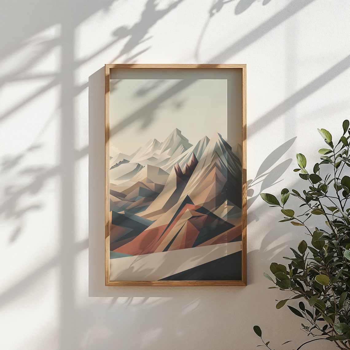 Abstract Geometric Mountain Range Earthy Warm Modern Wall Poster - Image 6