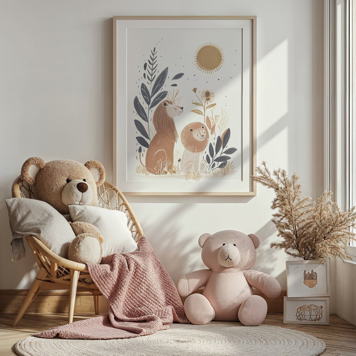 Lion Nursery Art Print, Safari Jungle Wall Decor - Image 3