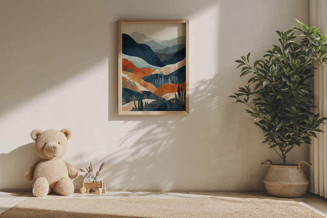 Abstract Mountain Landscape Nursery Wall Art Print - Image 6