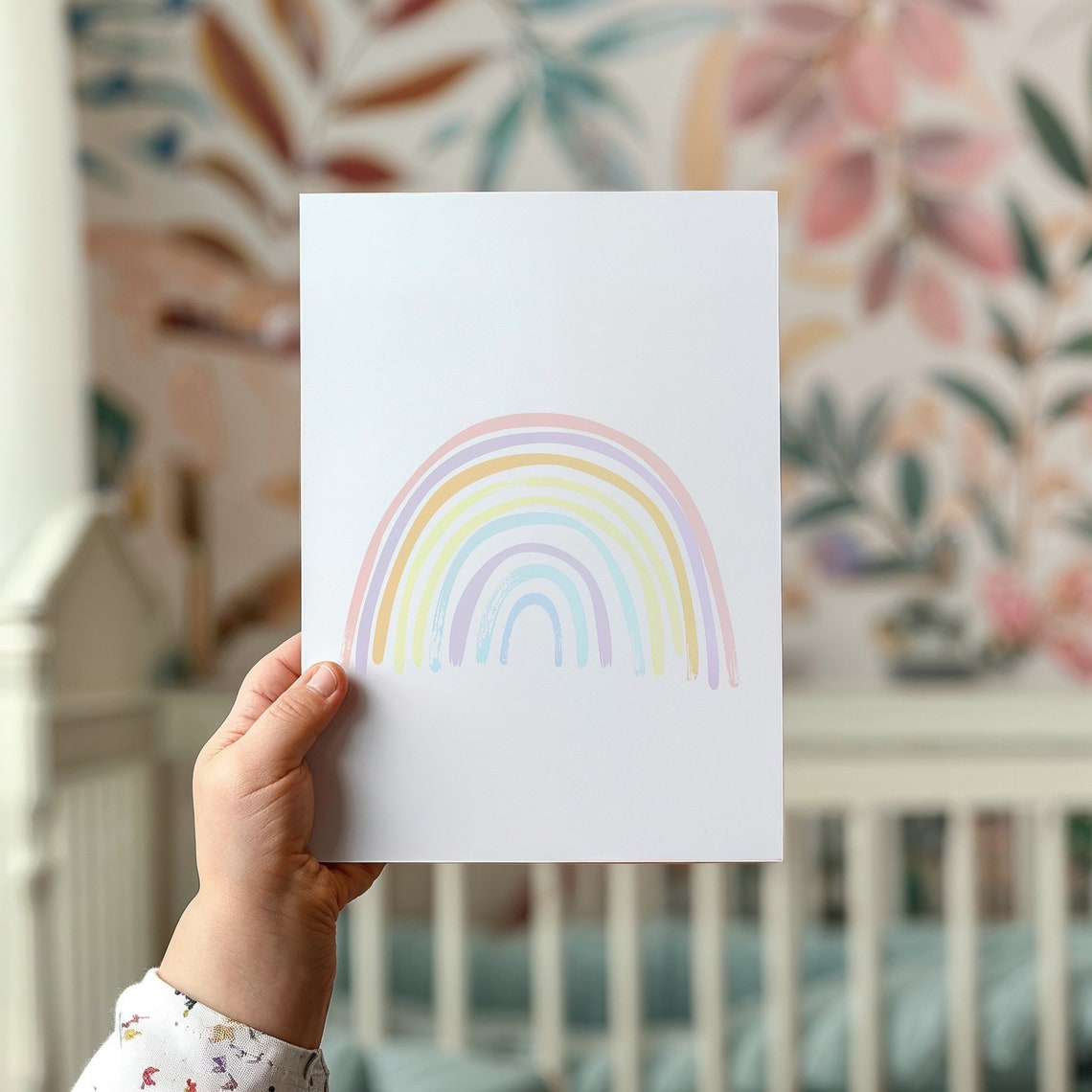 Soft Pastel Rainbow Arch Nursery Wall Art Print Kids Room Decor Poster - Image 2