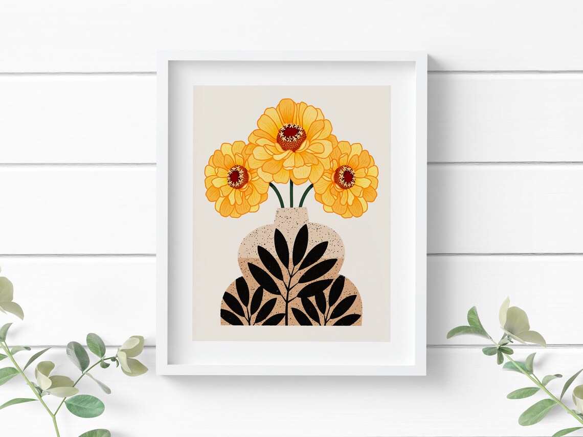 Flowers in Vase, Series III Botanical Art Print - Image 3