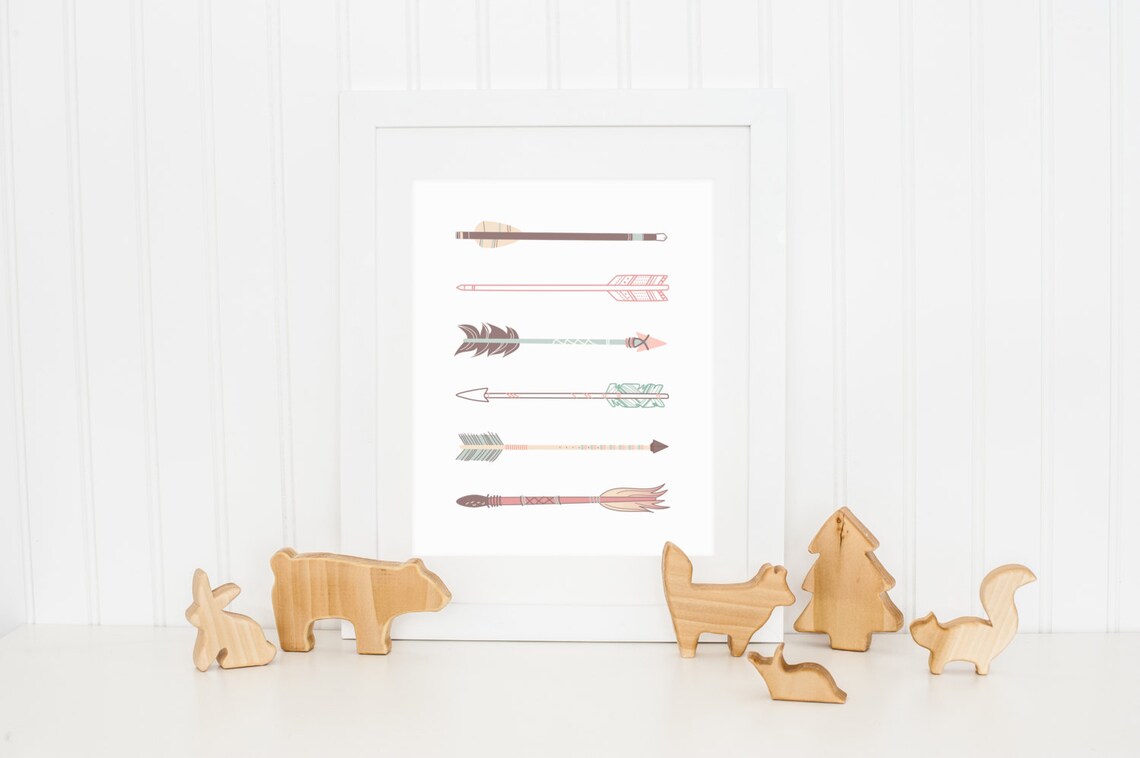 Hand Drawn Arrow Tribal Nursery Art Print