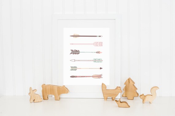 Hand Drawn Arrow Tribal Nursery Art Print