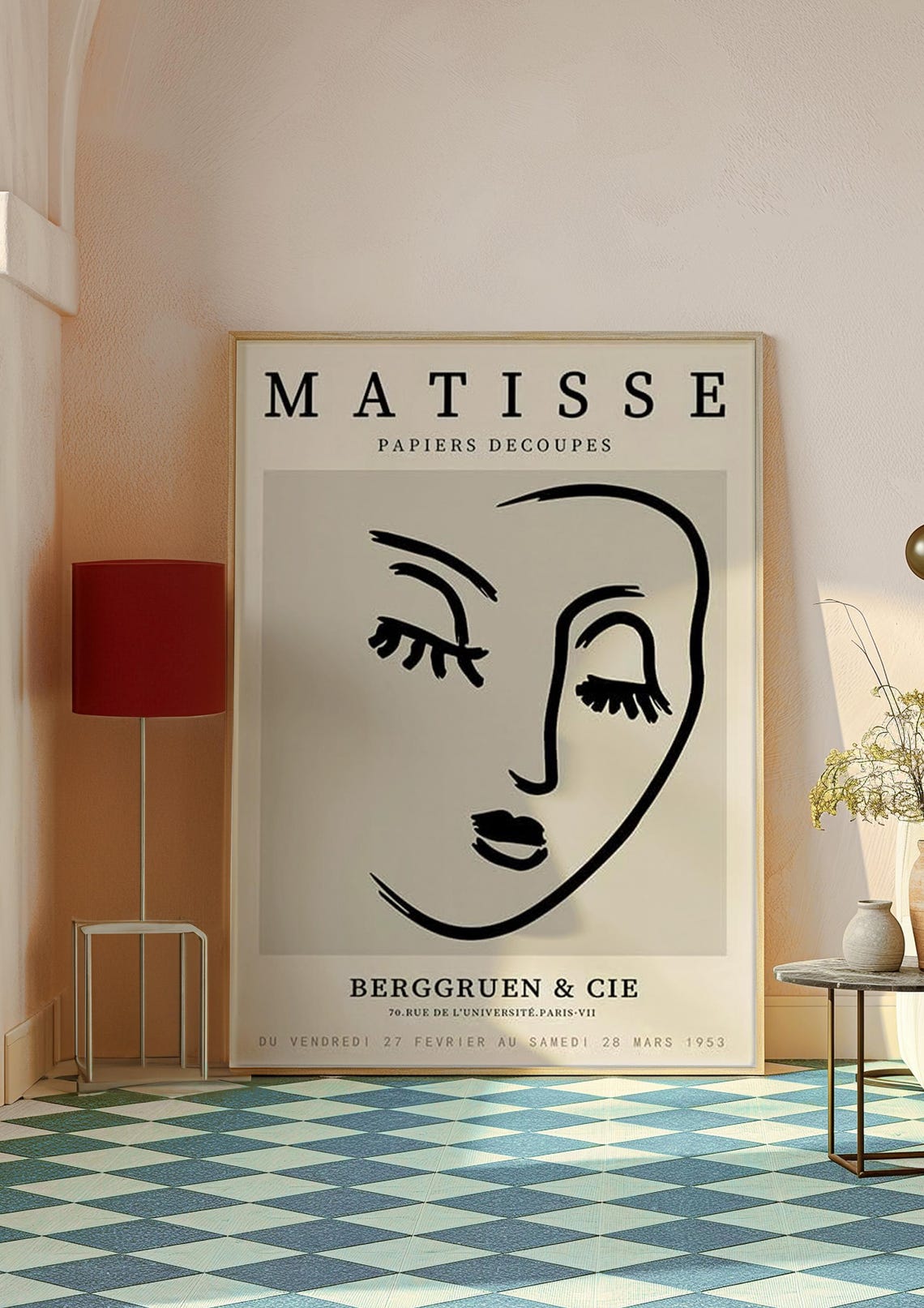 Matisse Line Face Papiers Decoupes Abstract Exhibition Art Poster