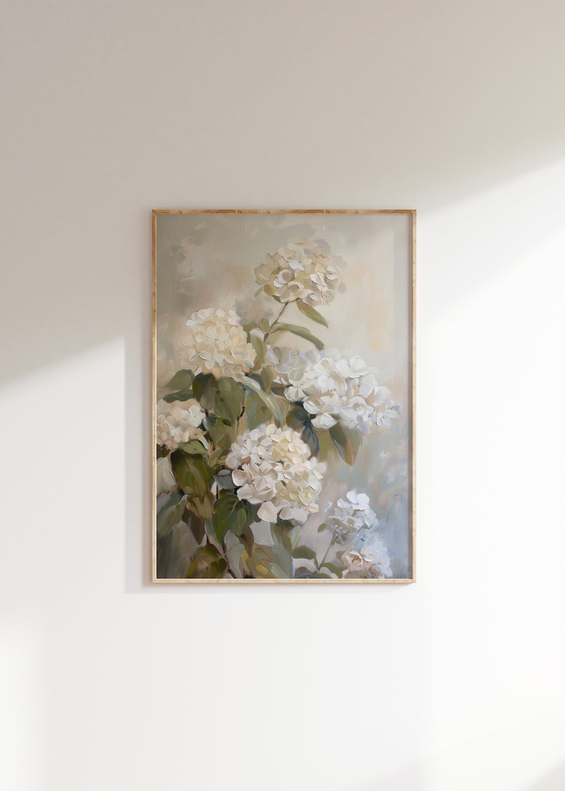 Vintage Hydrangea Painting, Rustic Farmhouse Floral Art Print - Image 2