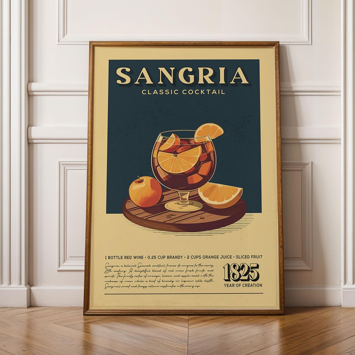 Sangria Cocktail Vintage Decor Art Print Poster