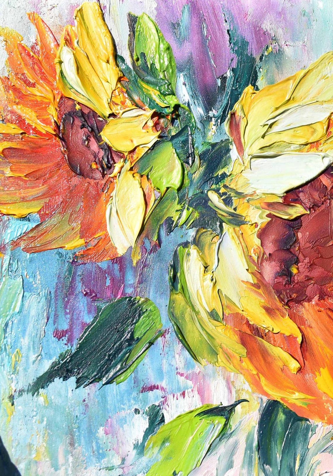 Sunflower Painting Yellow Flowers Art Painting In Oil Framed Painting Miniature Art Art Small Flowers Art Sunflower Art Small Painting Mini - Image 4