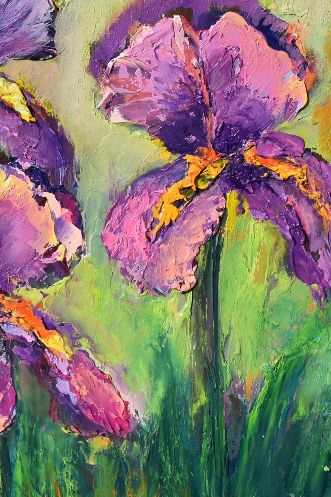 Iris Painting Iris Wall Art Purple Blue Art Landscape Painting Oil Painting Flowers Floral Artwork Floral Painting Oil Artwork Painting In - Image 2